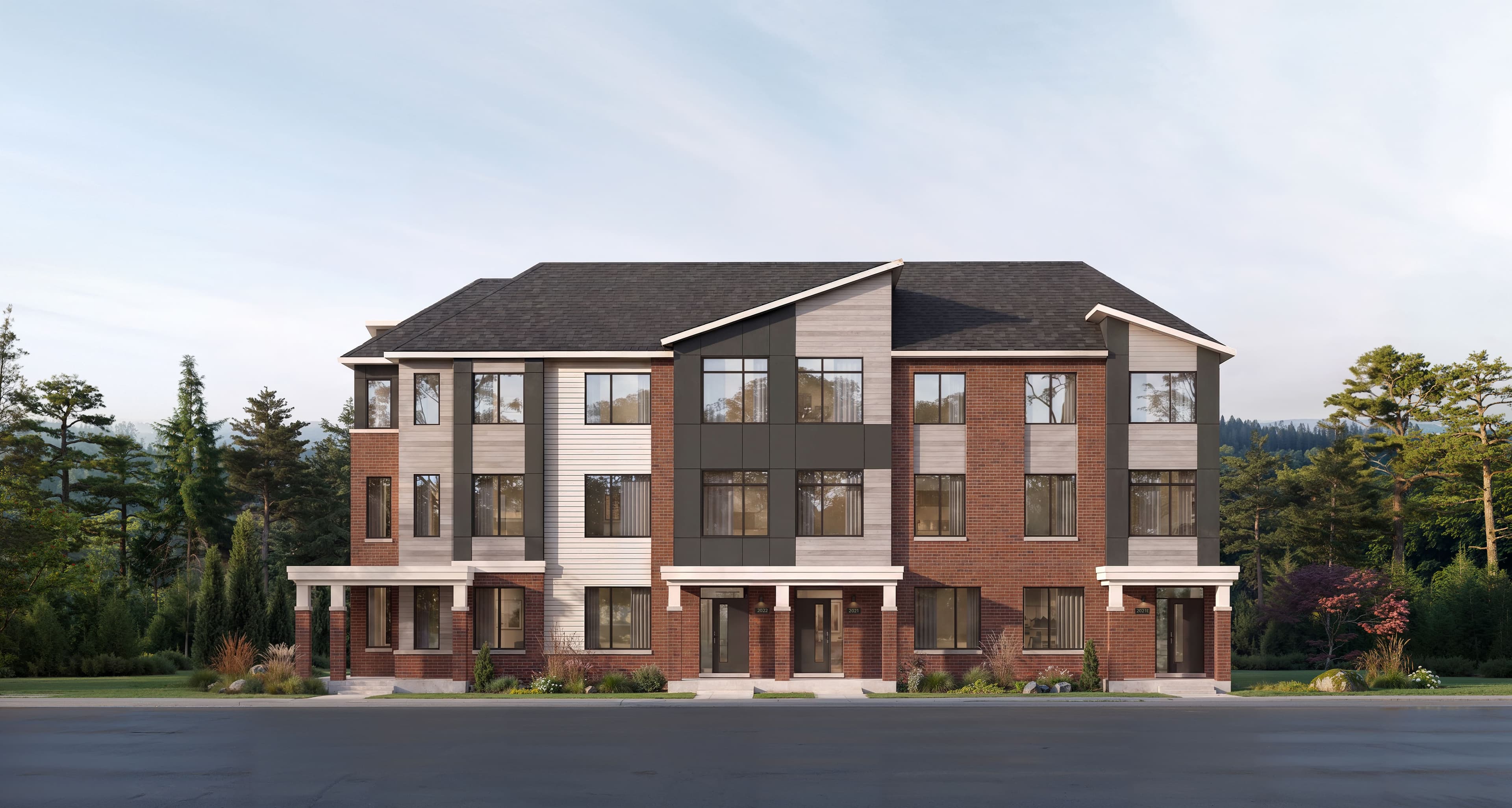 Five Oaks Advantage Townhomes Elevation B, artist's rendering