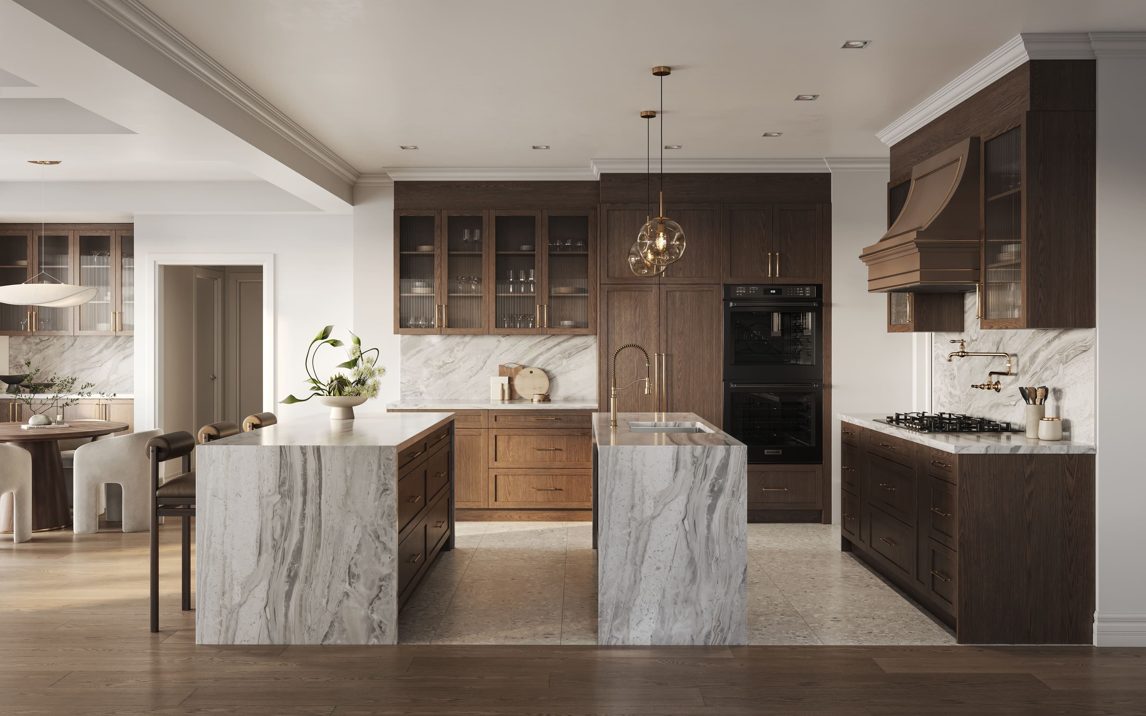 Five Oaks detached-home kitchen interior, artist's rendering