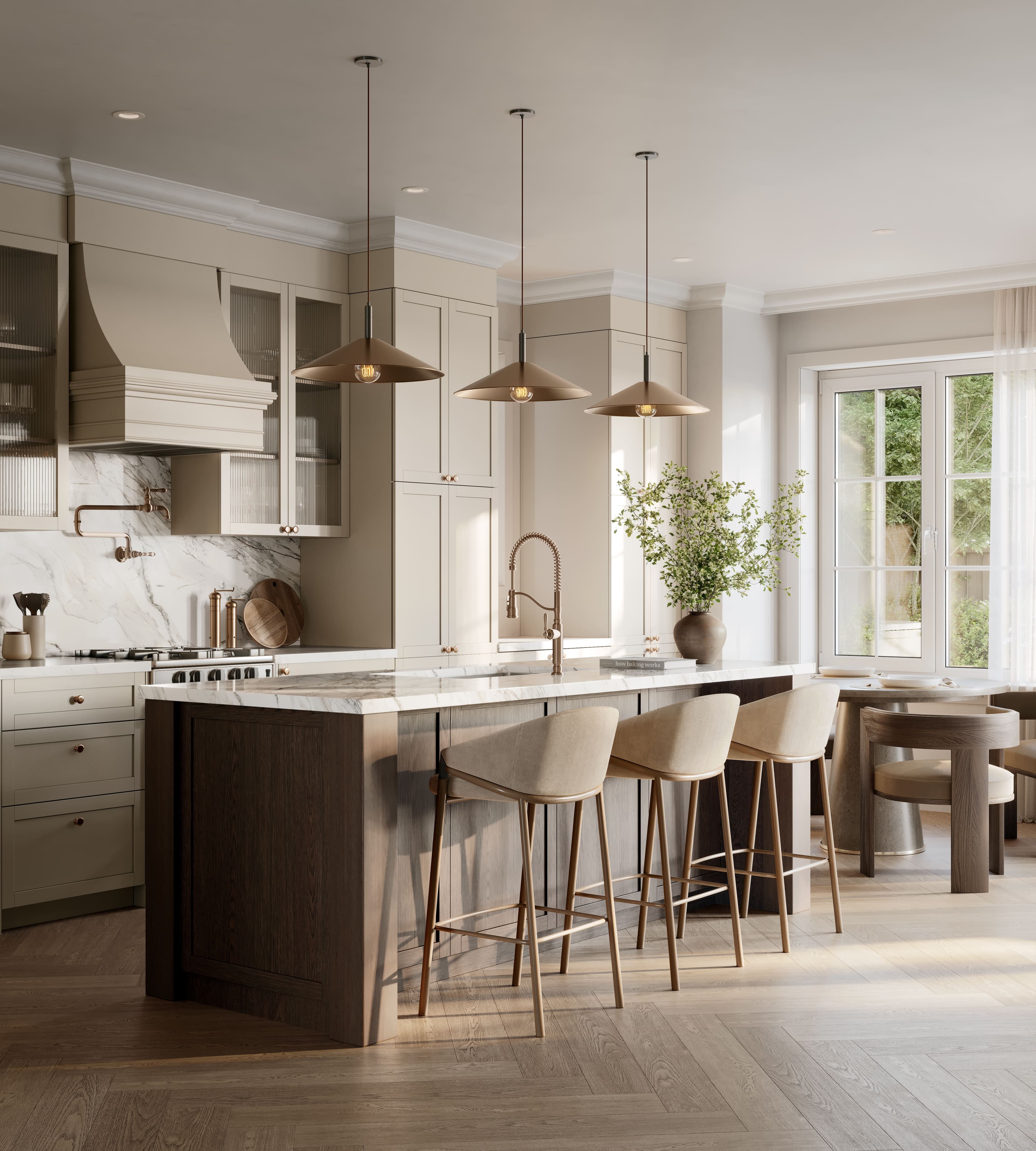 Five Oaks townhome kitchen interior, artist's rendering